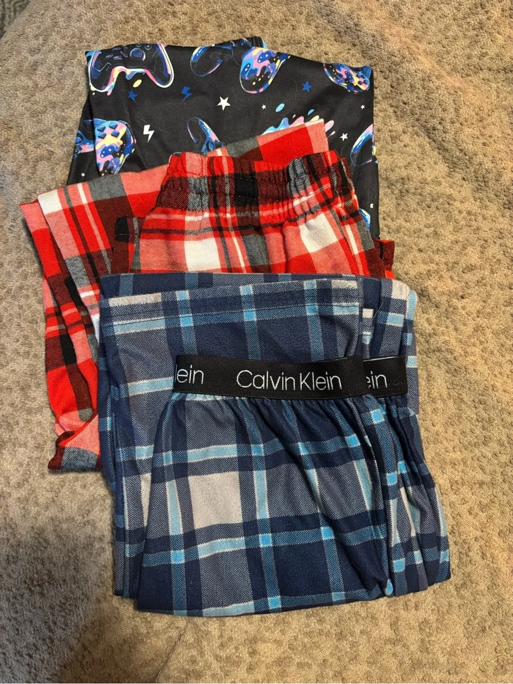 3 pair boys pj pants Calvin Klein cat and Jack.
